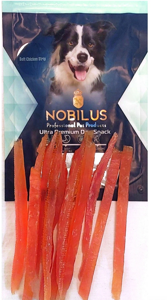 Hypoallergenic duck strip dog treat – 80g – Nobilus